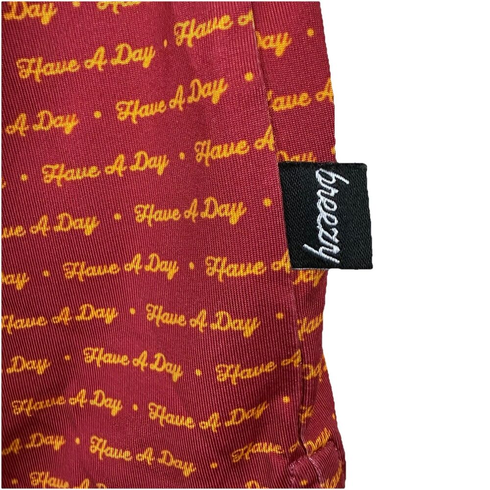 Breezy Golf Polo Have A Day Red Yellow Size Large - Picture 5 of 8